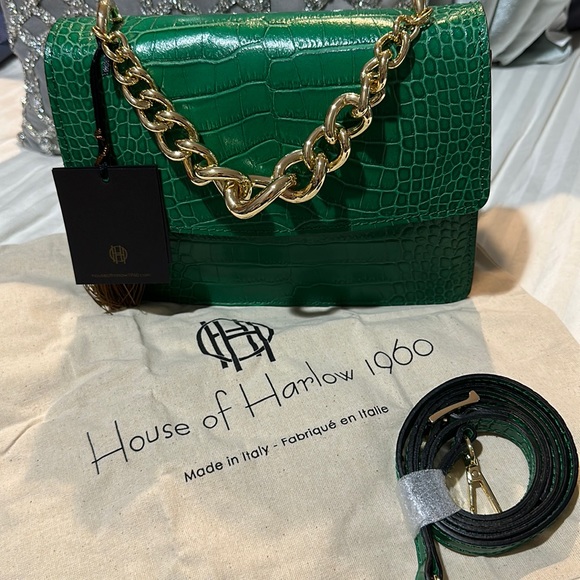 House of Harlow 1960 Handbags - House Of Harlow 1960 Croc Embossed Leather
Crossbody Bag Green Made In Italy NEW